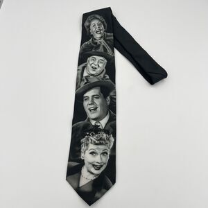 I Love Lucy & Gang Ralph Marlin Men's Tie 1994 57" Vintage Black Neck Tie